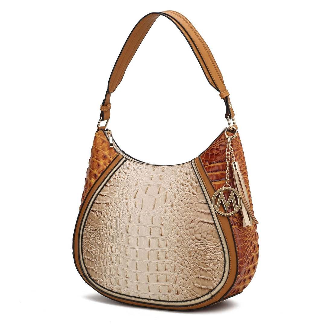 Nayra Shoulder Bag Multi-Functional Embossed Hobo Handbag by Mia K. Image 9