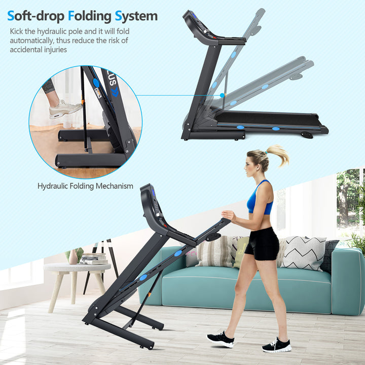 2.25HP Folding Treadmill Electric Motorized Power Running Fitness Machine Image 4