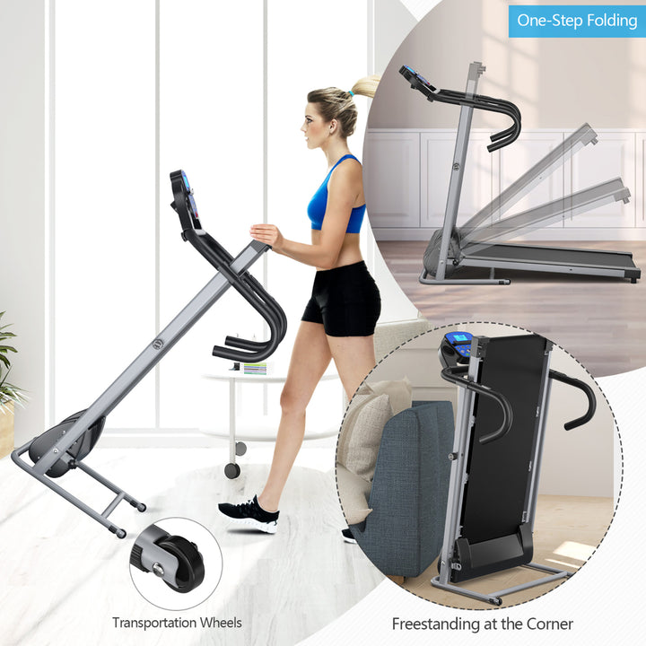 1100W Folding Treadmill Electric Support Motorized Power Running Fitness Machine Image 6
