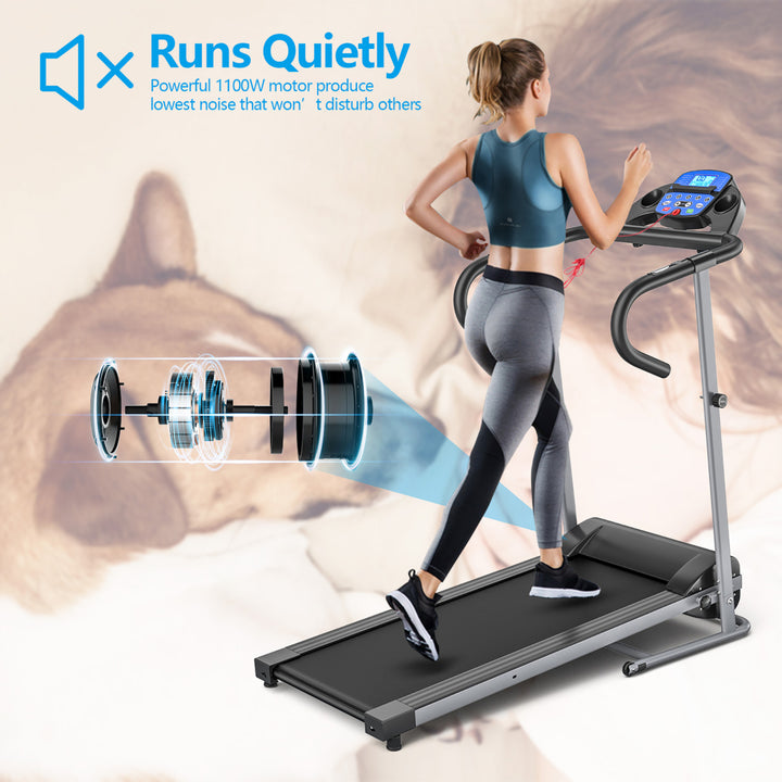 1100W Folding Treadmill Electric Support Motorized Power Running Fitness Machine Image 7