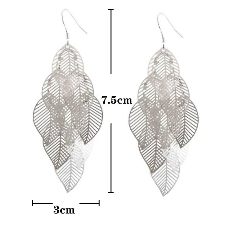 Leaves Dangle Earring for Women with 925 Silver Plated Image 4