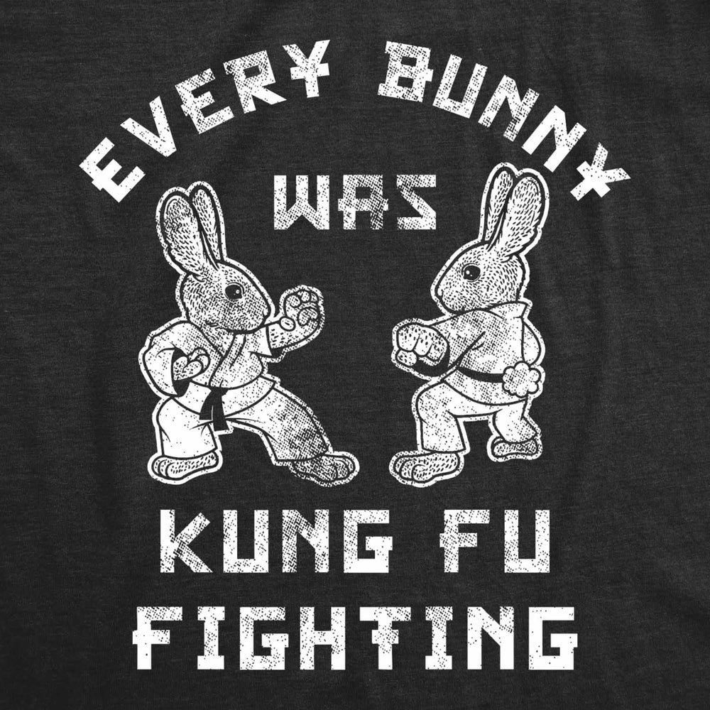 Mens Every Bunny Was Kung Fu Fighting T Shirt Funny Graphic Tee Cool Easter Gift Fun Image 2