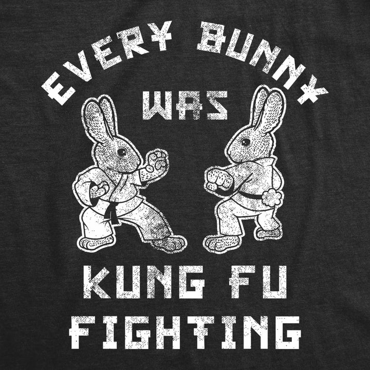 Mens Every Bunny Was Kung Fu Fighting T Shirt Funny Graphic Tee Cool Easter Gift Fun Image 2