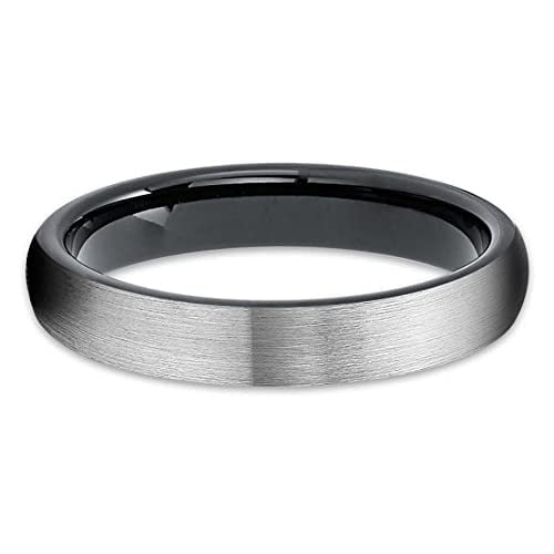 4mm Wedding Ring,Black Tungsten Ring,Tungsten Wedding Band,Anniversary Ring,Tungsten Carbide Ring,Engagement Image 2