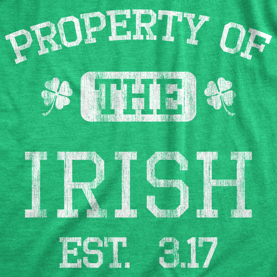 Womens Property Of The Irish T Shirt Funny St Patricks Day Cool Saint Paddy Tee Outfit Graphic Image 2