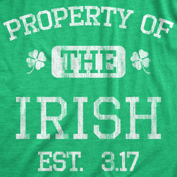 Womens Property Of The Irish T Shirt Funny St Patricks Day Cool Saint Paddy Tee Outfit Graphic Image 2