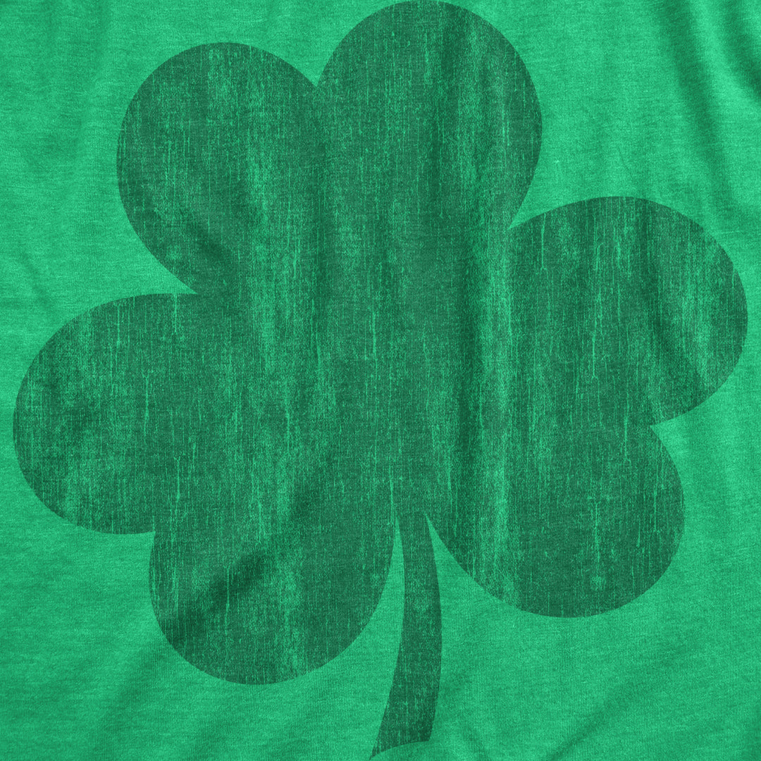 Womens Distressed Clover T Shirt Cool St Patricks Day Vintage Shamrock Awesome Graphic Tee Image 2