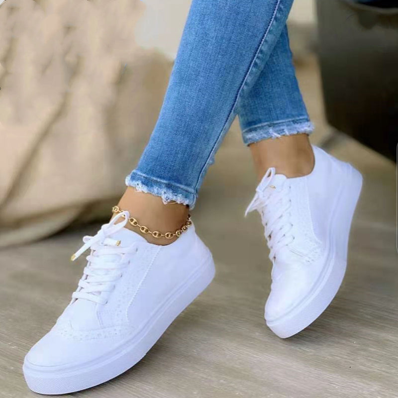 2022  Spring Flats Sport Casual Suede Sneakers Lace Up Plus Size Oxford Image 2
