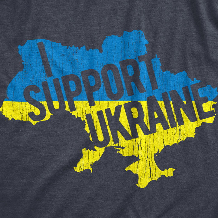 Mens I Support Ukraine T Shirt Cool Ukrainian Country Flag Graphic Novelty Tee For Guys Image 2