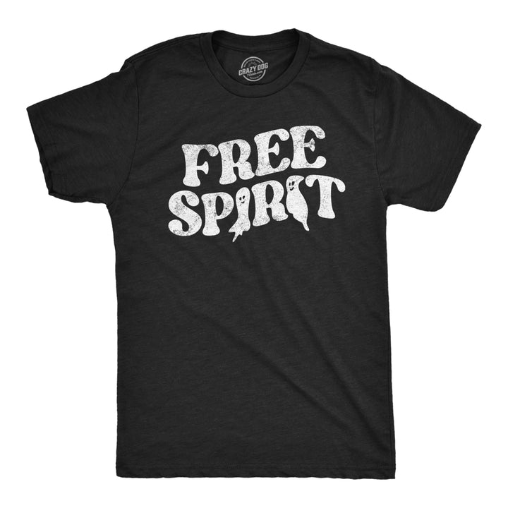 Mens Free Spirit T Shirt Funny Halloween Party Ghost Graphic Novelty Tee For Guys Image 1