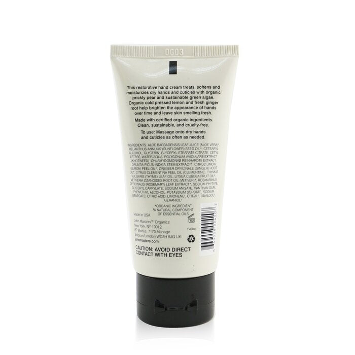 John Masters Organics - Hand Cream With Lemon and Ginger(60ml/2oz) Image 3