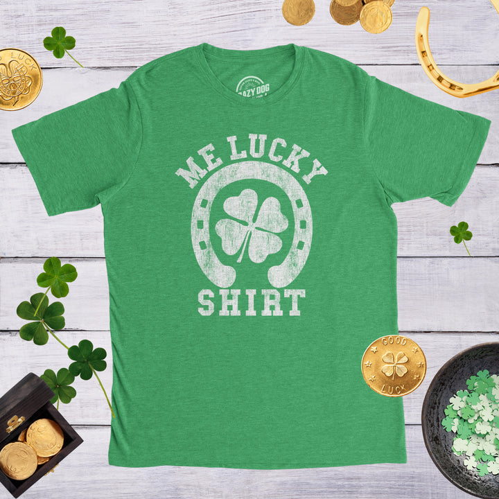 Mens Me Lucky Shirt T Shirt Funny Leprechaun Saint Patricks Day St Patty Tee Image 4