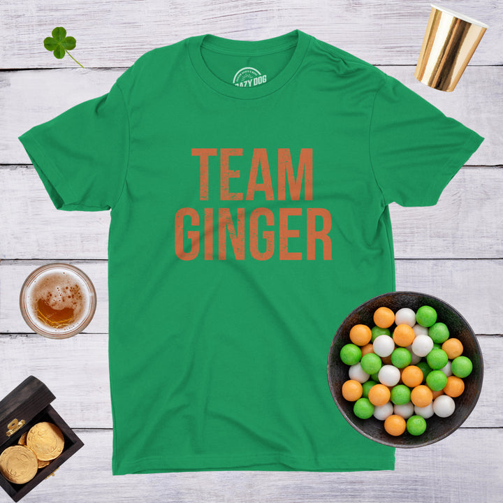 Mens Team Ginger T Shirt Funny Red Head St Saint Patricks Day Irish Tee For Guys Image 4