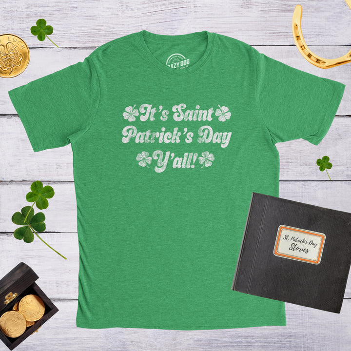 Mens Its Saint Patricks Day Yall T shirt Funny St Patrick Parade Green Irish Tee Image 4