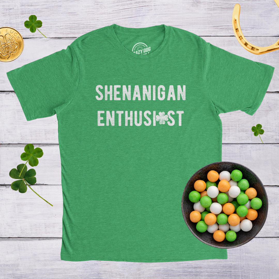 Mens Shenanigan Enthusiast Tshirt Funny St Patricks Day Party Novelty Tee Image 4