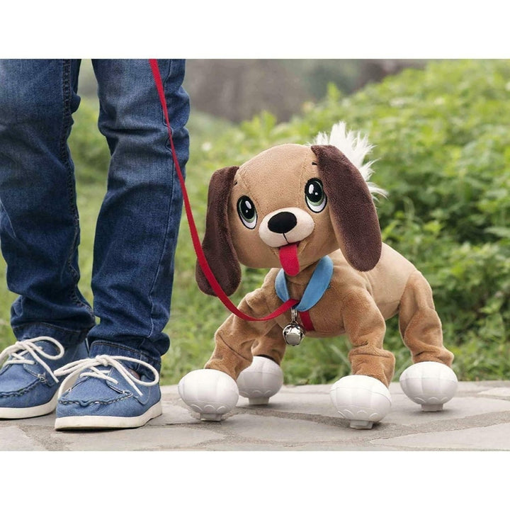 Mighty Mojo Peppy Pets Brown Mutt Walking Dog Toy Interactive No Batteries Required Image 4