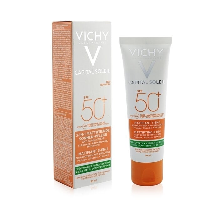 Vichy - Capital Soleil Mattifying 3-In-1 Daily Shine Control Care SPF 50 - Protects Absorbs Controls(50ml/1.69oz) Image 2