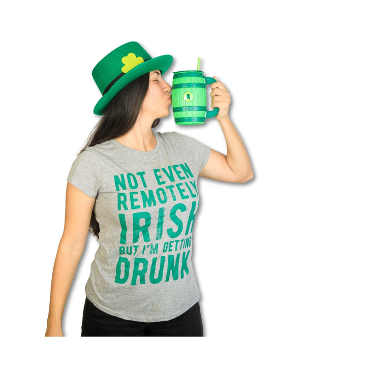 Womens Not Even Remotely Irish But Im Drunk T Shirt St Funny Saint Patricks Day Image 4