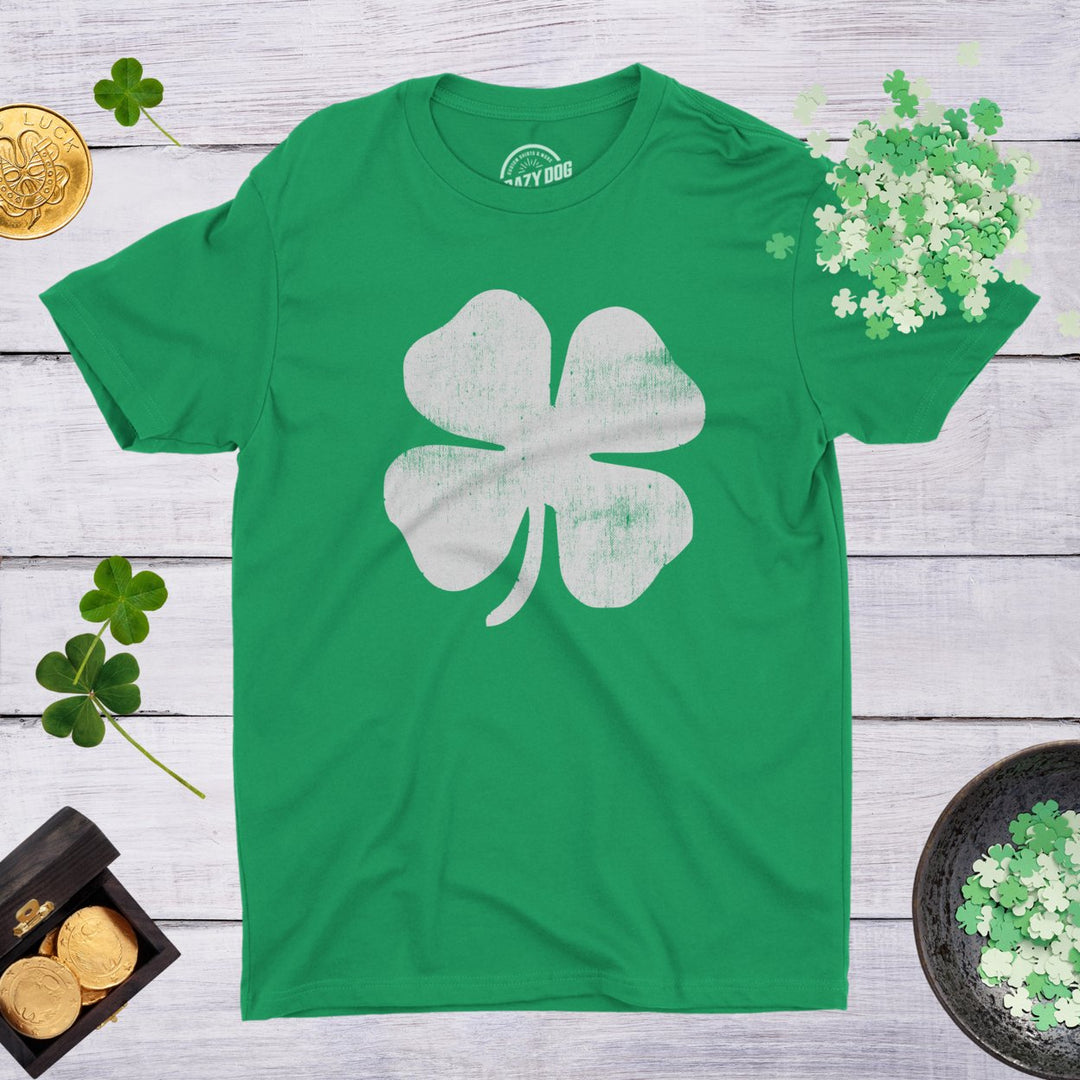 Mens Four Leaf Clover T Shirt Funny Saint Patricks Day Shamrock Lucky Irish Tee Image 6