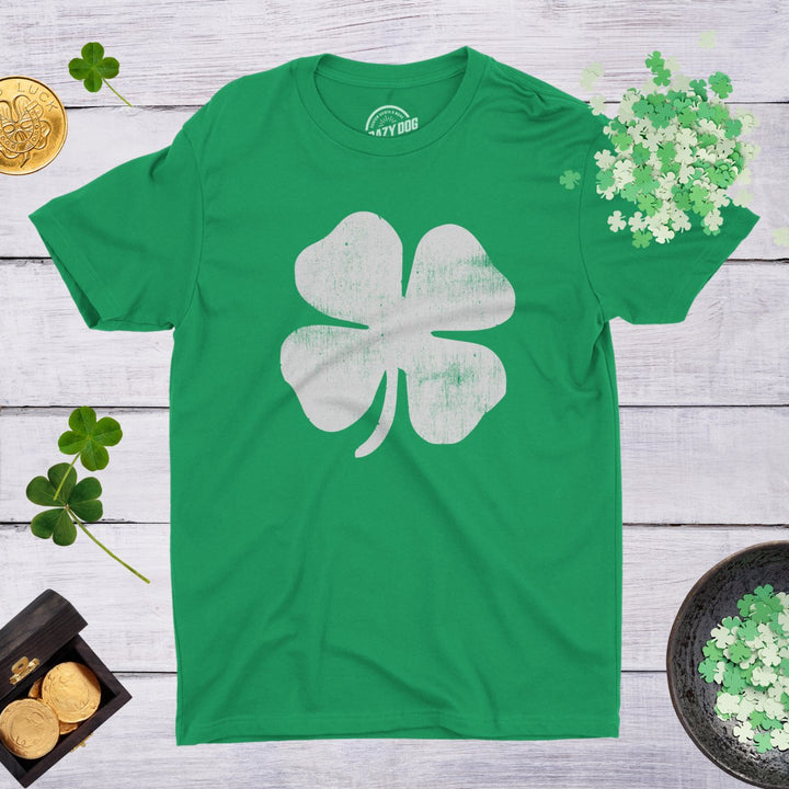 Mens Four Leaf Clover T Shirt Funny Saint Patricks Day Shamrock Lucky Irish Tee Image 6