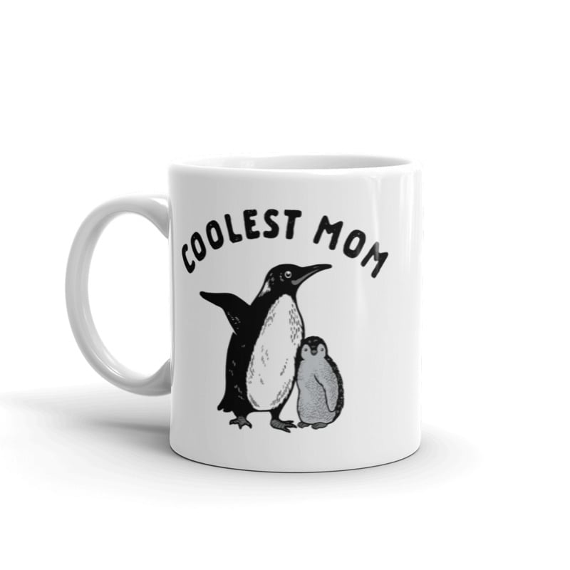 Coolest Mom Penguin Mug Cute Mothers Day Chilly Animal Graphic Novelty Coffee Cup-11oz Image 1