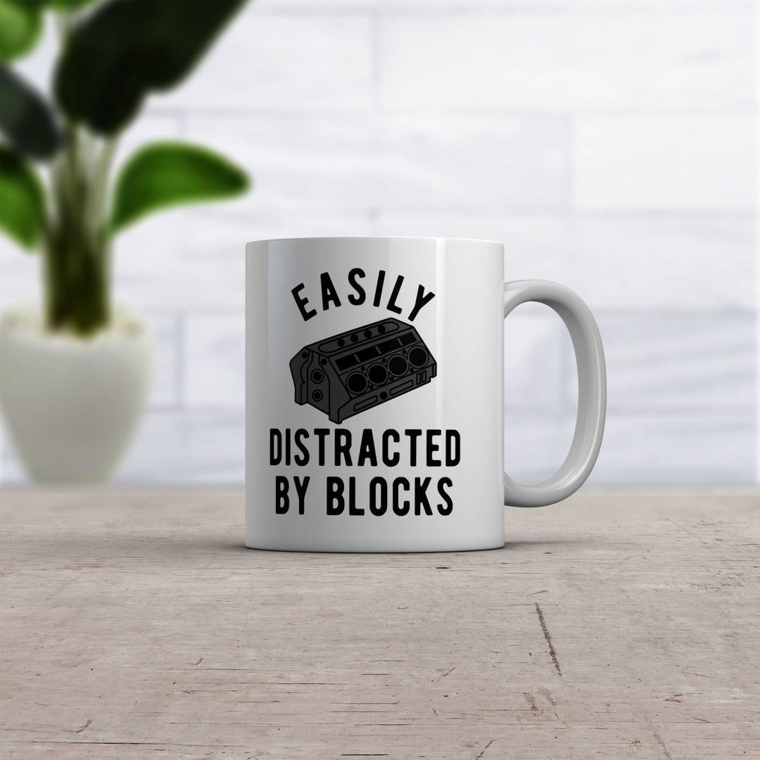 Easily Distracted By Blocks Mug Funny Car Engine Mechanic Novelty Coffee Cup-11oz Image 2