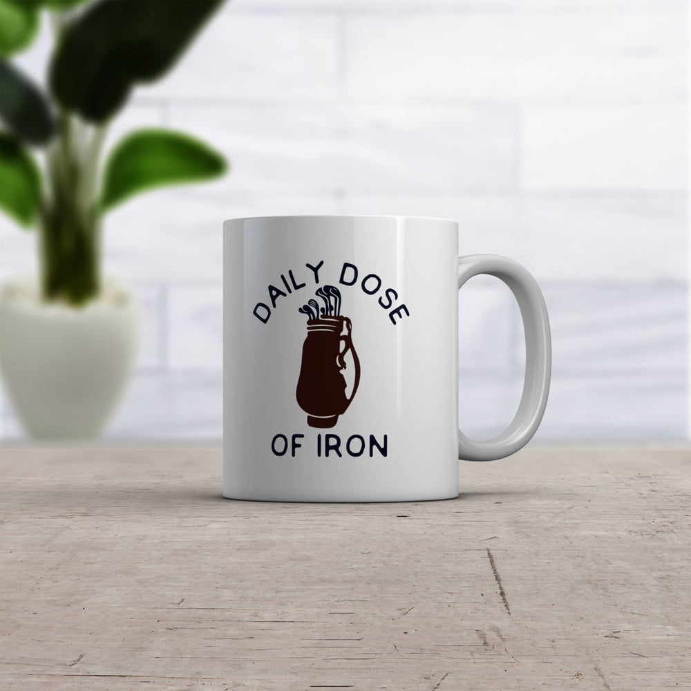 Daily Dose Of Iron Mug Funny Sarcastic Golf Lovers Club Bag Graphic Novelty Coffee Cup -11oz Image 2