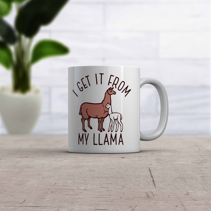 I Get It From My Llama Mug Funny Alpaca Mom Mothers Day Graphic Novelty Coffee Cup-11oz Image 2