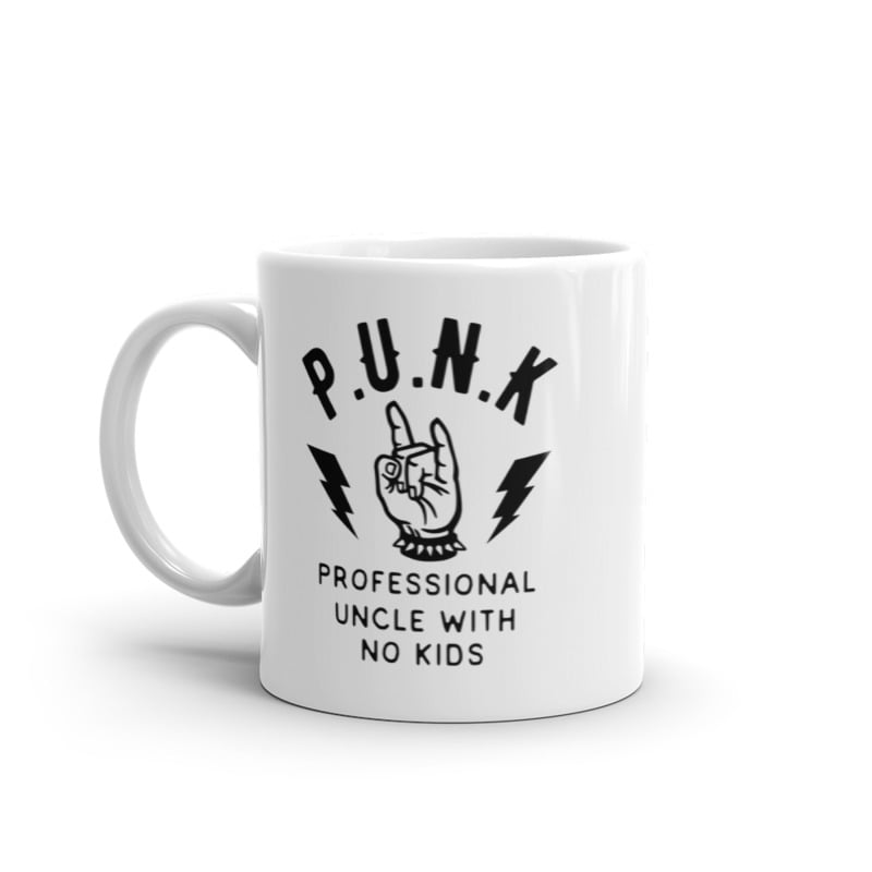 Punk Professional Uncle No Kids Mug Funny Sarcastic Acronym Graphic Novelty Coffee Cup-11oz Image 1