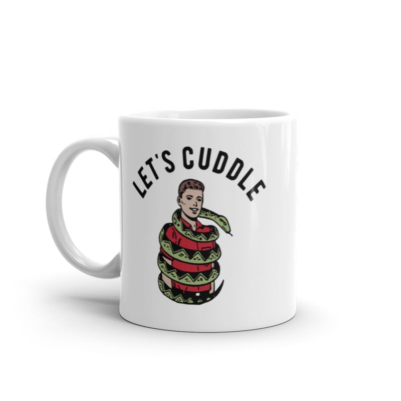 Lets Cuddle Mug Funny Sarcastic Snake Hug Graphic Novelty Coffee Cup-11oz Image 1