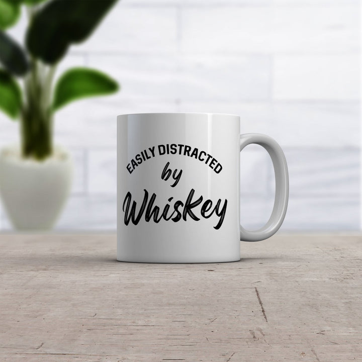 Easily Distracted By Whiskey Mug Funny Liquor Drinking Graphic Novelty Coffee Cup-11oz Image 2