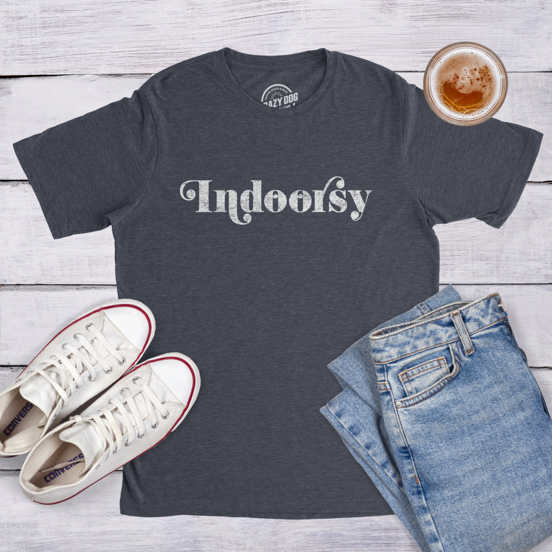 Mens Indoorsy Tshirt Funny Introvert Social Distancing Novelty ***** Tee Image 4