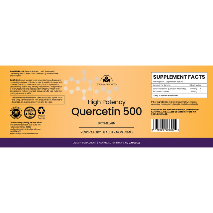 Totally Products Quercetin with Bromelain 60 Veg Capsules Immune Support 2 Bottles Image 4