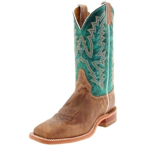 Justin Womens 11" Kenedy Square Toe Western Boot Brown Green Cowhide BRL317 Image 1