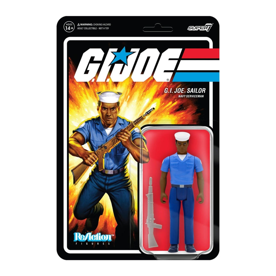 G.I. Joe Super7 Navy Blueshirt Figure African American 375" Clean Shaven RE-GIJOW02-BSC-03 Image 1