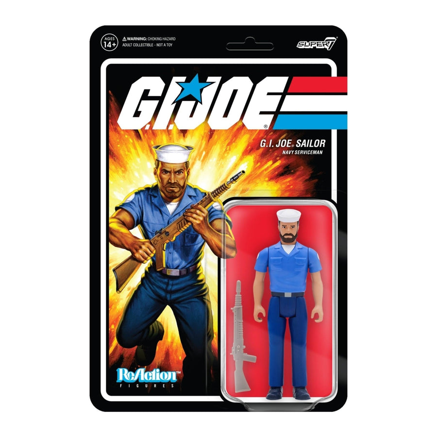 G.I. Joe Sailor Blueshirt Tan Beard 3.75" Navy Figure Super7 RE-GIJOW02-BSB-02 Image 1