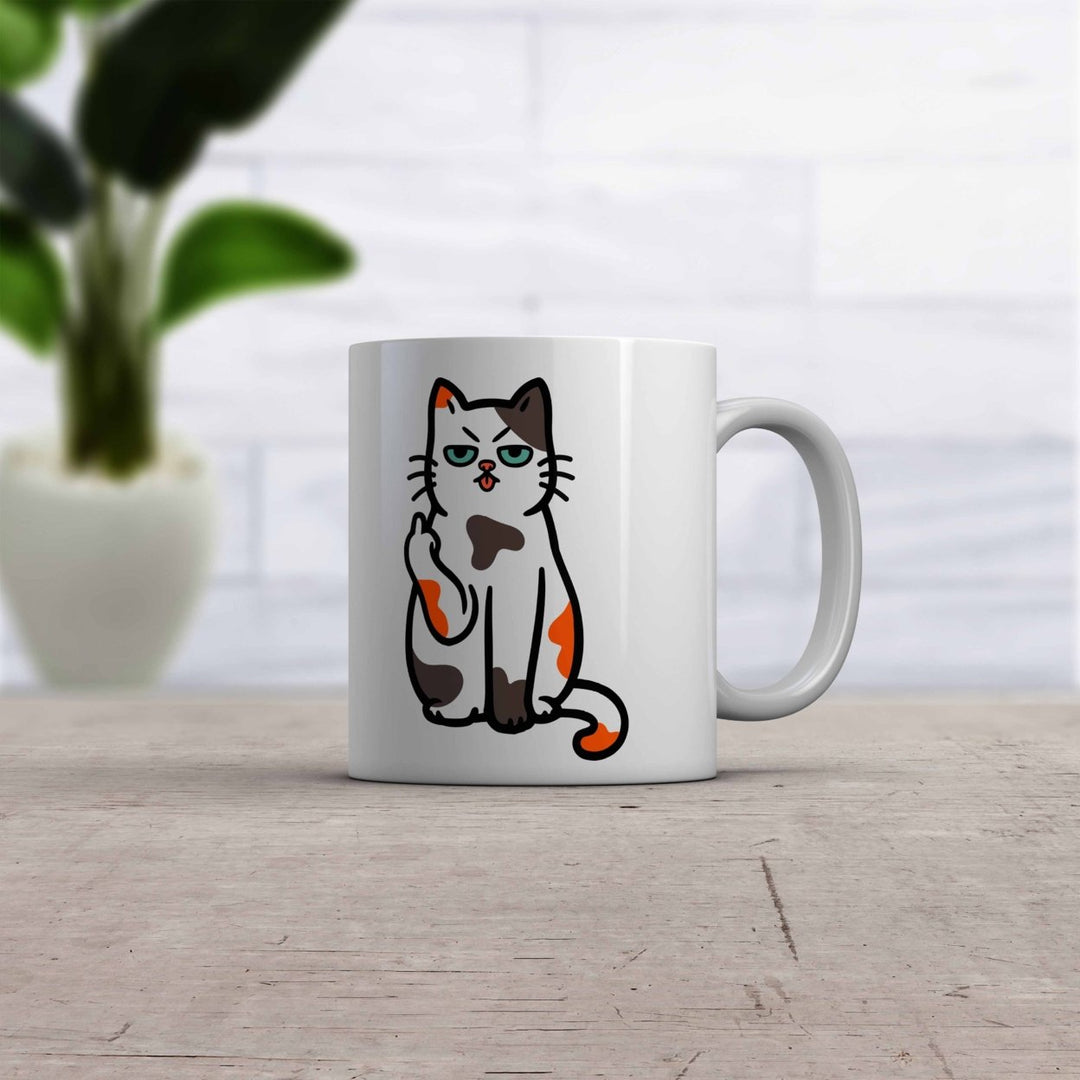 Cat Middle Finger Mug Funny Sarcastic Kitten Flipping Off Graphic Novelty Coffee Cup-11oz Image 2