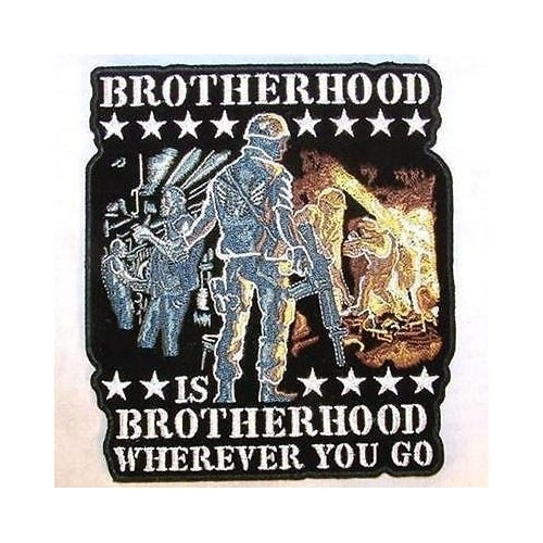 6" EMBROIDERED BROTHERHOOD IS BROTHERHOOD WHEREVER JACKET BACK PATCH JBP34 Image 1