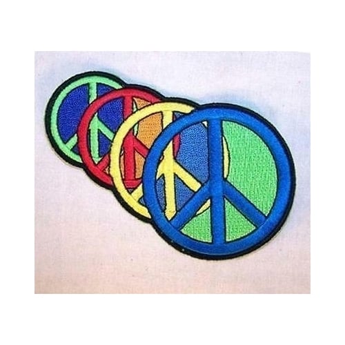 EXTENDED PEACE SIGN EMBRODIERED PATCH P595 jacket bikers novelty patches Image 1