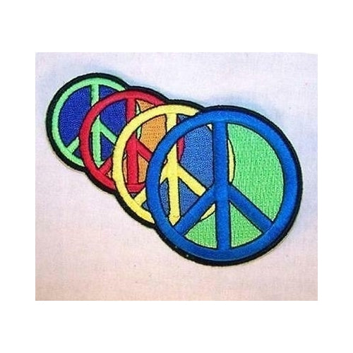 EXTENDED PEACE SIGN EMBRODIERED PATCH P595  jacket bikers novelty patches Image 1
