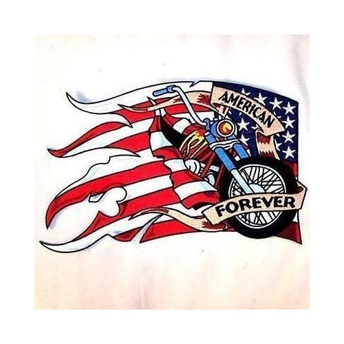 large JUMBO AMERICAN FOREVER MOTORCYCLE JACKET BACK PATCH embroidered JBP12 Image 1