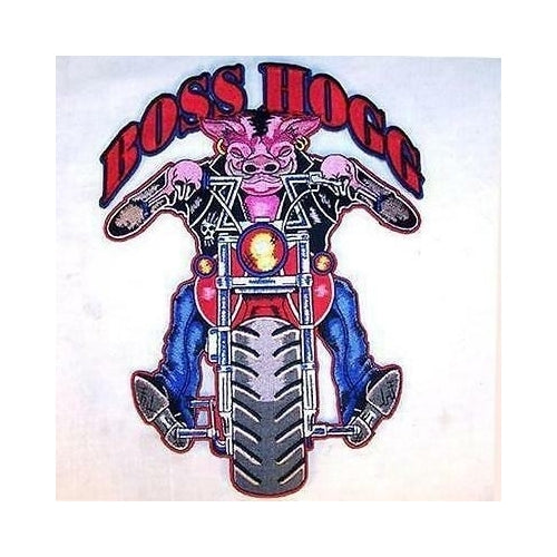 large JUMBO BOSS HOG MOTORCYCLE JACKET BACK PATCH JBP17 EMBROIDERED 10inch Image 1