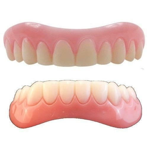 Instant Smile Teeth LARGE top and BOTTOM SET and FREE HARD CASE Veneer Photo Perfect Image 1