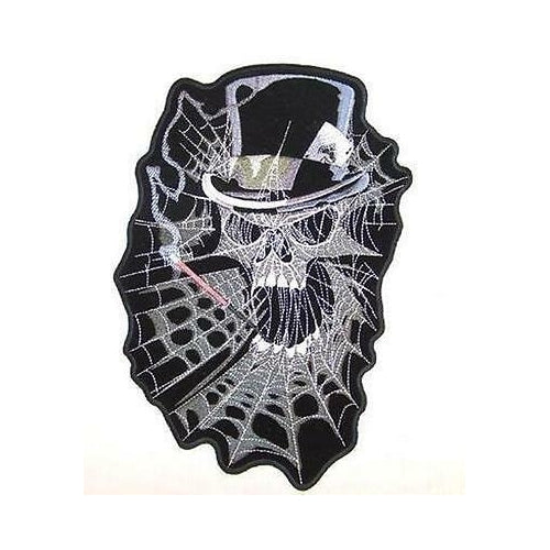 large JUMBO SKELETON SPIDER WEB SKULL JACKET BACK PATCH JBP41 skulls spiders Image 1