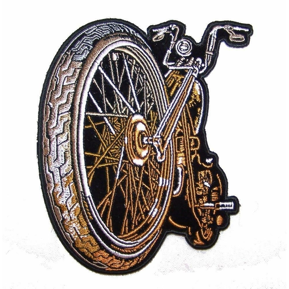 MOTORCYCLE BIKE BIG WHEEL PATCH P7970 jacket BIKER EMBROIDERED IRONON novelty Image 1