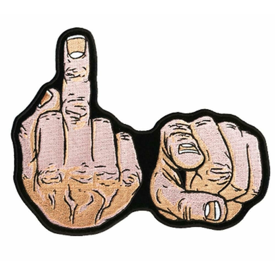 POINTING MIDDLE FINGER  PATCH P4070  jacket BIKER EMBROIDERIED  patches Image 1