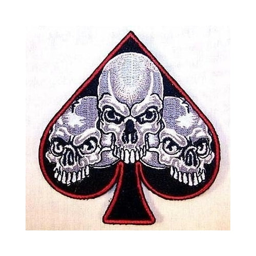 TRIPLE SKULL SPADE EMBRODIERED PATCH jacket biker P540 NOVELTY bikers item Image 1