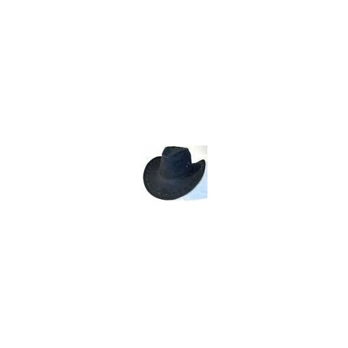 6 BLACK SOFT LEATHER STYLE COWBOY HAT mens hats ladies caps womens COWGIRL CAP Image 1