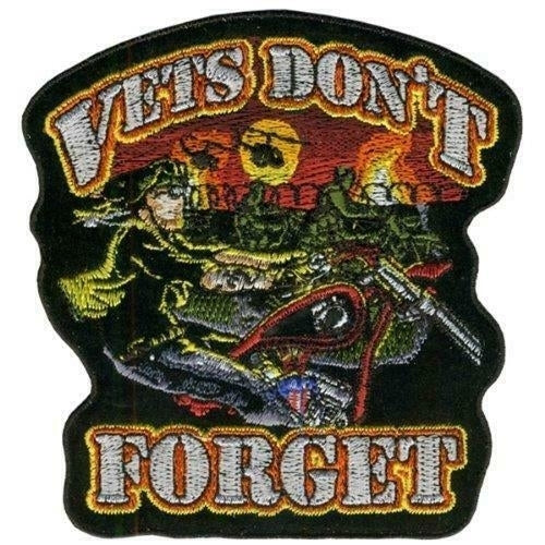 VETS DONT FORGET PATCH 2760 EMBROIDERED 4 IN BIKER patches military Image 1