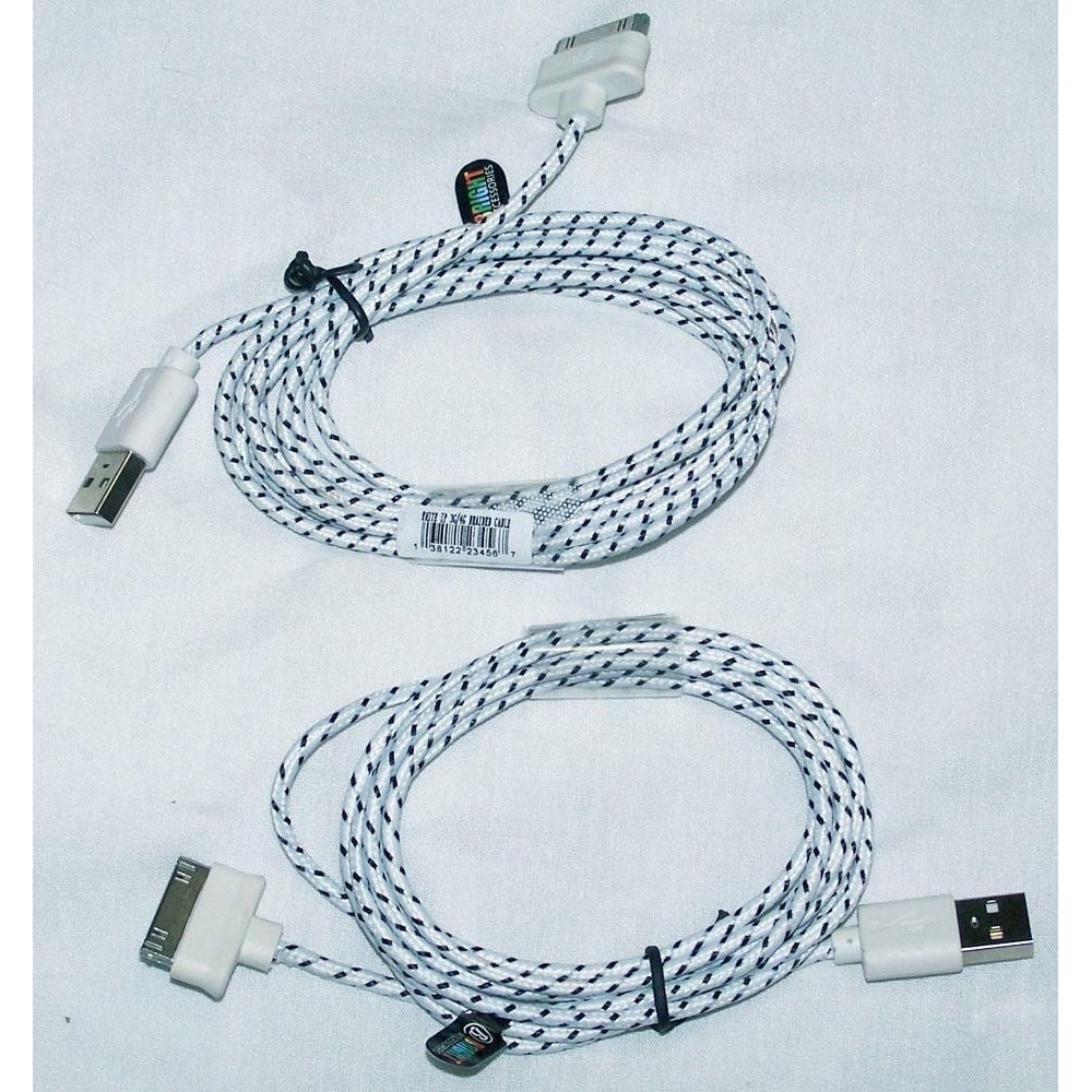 5 PIECES BULK LOT WHITE RD CLOTH  IPHONE4  I PAD CHARGER PHONE CORDS usb cord Image 1